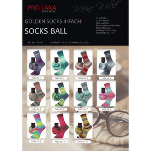4-kārtīga SOCK BALL golden Socks 4-fach 100g/420m ProLana