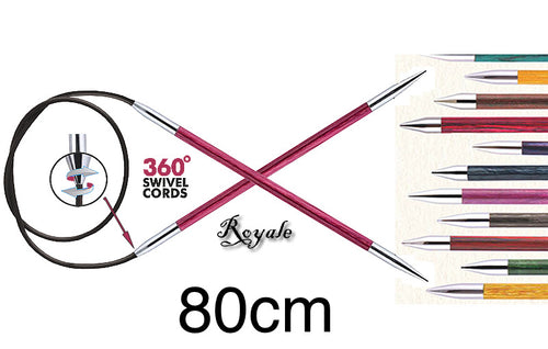 80cm KnitPro ROYALE apļa adāmadatas (dažādu izmēru)